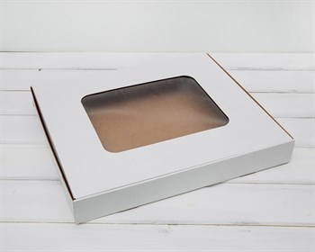 УЦЕНКА Коробка плоская с окошком, 36х30,5х4,5 см, белая - фото 10330