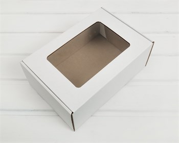УЦЕНКА Коробка с окошком, 25х17х10 см, из плотного картона, белая - фото 10382