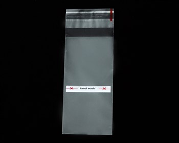 Пакет с клейкой лентой 5х10 см, прозрачный, с рисунком hand made - фото 10630