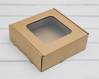 УЦЕНКА Коробка с окошком 18,5х18,5х6,5 см, крафт - фото 10838