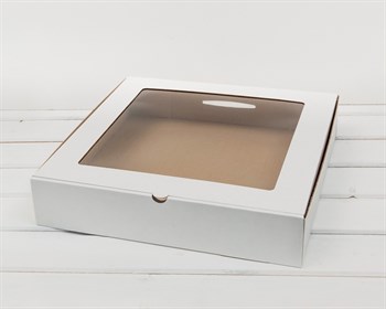 УЦЕНКА Коробка с окошком, 35х35х7 см, белая - фото 10872
