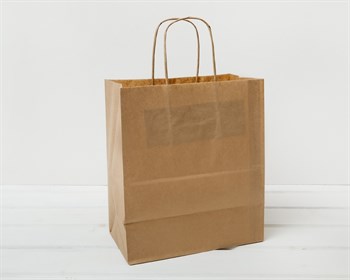УЦЕНКА Крафт пакет бумажный, 25х22х12 см, с кручеными ручками, коричневый - фото 11102