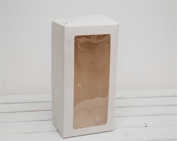 УЦЕНКА Коробка для выпечки и пирожных, 33х16х11 см, с прозрачным окошком, белая - фото 11120