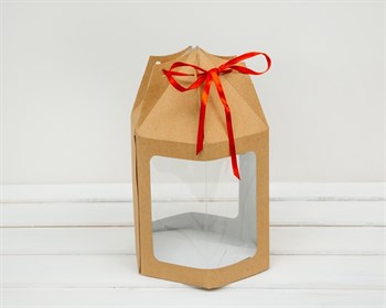 УЦЕНКА Картонный мешок для пряничного домика/кулича с окном, h=18 см, d=15,5 см - фото 11156