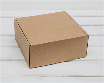 УЦЕНКА Коробка для посылок, 20х20х9 см, из плотного картона, крафт - фото 11175