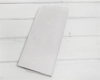 Бумага тишью, белая с серебряным глиттером, 50х66 см 10 шт. - фото 11342