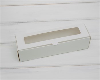 УЦЕНКА Коробка для макаронс на 6 шт, 19х5х5 см, с прозрачным окошком, белая - фото 11542