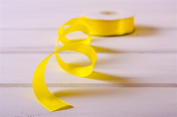 Лента атласная, 24 мм, светло-желтая, 22 м - фото 11915