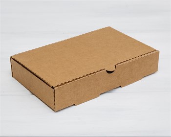Коробка 25х15х4,5 см из плотного картона, крафт - фото 12155