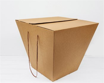 Коробка для цветов трапециевидная, низ 30 см, верх 50 см, высота 45 см, крафт - фото 12162