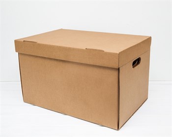 Коробка картонная с откидной крышкой и ручками, Т-24, 48х32,5х29,5 см, крафт - фото 12220