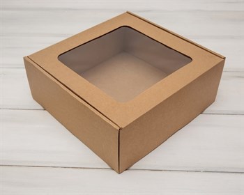 Коробка картонная с окошком, 25х25х10 см, крафт, 5 шт. - фото 12431