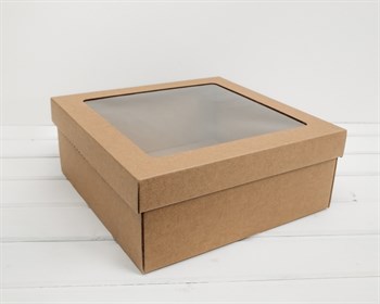 Коробка подарочная с окошком, 30х30х12 см, крышка-дно, крафт, 5 шт - фото 12488