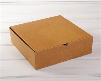 Коробка для высокого пирога и пиццы, 28х28х8,5 см из плотного картона, крафт, 5 шт. - фото 12500