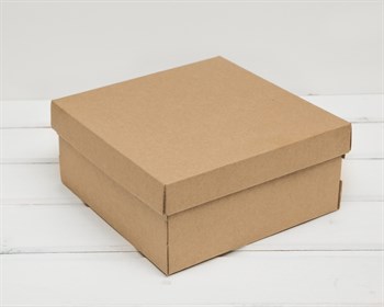 Коробка из плотного картона, 20х20х9 см, крышка-дно, крафт, 5 шт. - фото 12507