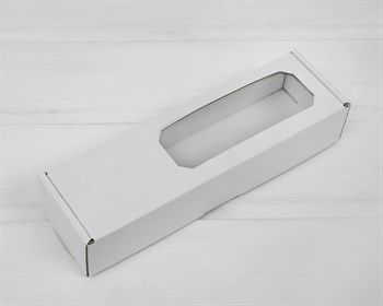 Коробка с окошком сбоку, 21х6х4 см, белая - фото 12847