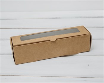 УЦЕНКА Коробка для макаронс на 6 шт, 19х5х5 см, с прозрачным окошком, крафт - фото 13005