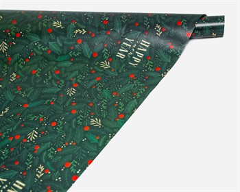 Бумага упаковочная, 70х100 см, «Ветви с ягодами», 1 лист - фото 13173