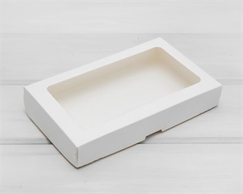 УЦЕНКА Коробка для выпечки и пирожных, 25х15х4 см, с прозрачным окошком, белая - фото 13264