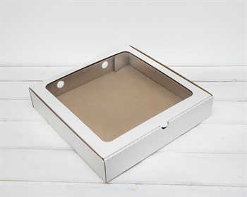 УЦЕНКА Коробка с окошком, 28х28х7 см, белая - фото 13380