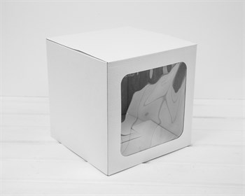 Коробка с окошком, 24х24х24 см, из плотного картона, белая - фото 13570