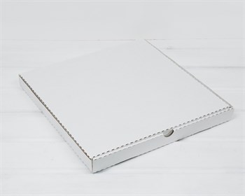 Коробка для пирога, 33х33х3 см из плотного картона, белая - фото 13790