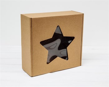 Коробка подарочная с окошком «Звезда», 25х25х10 см, крафт - фото 13845