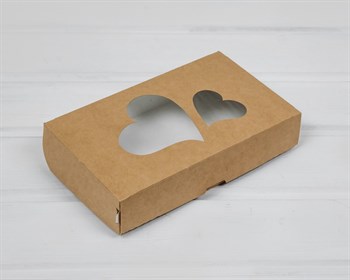 Подарочная коробка «Сердца» для выпечки и пирожных, 20х12х4 см, крафт - фото 13907