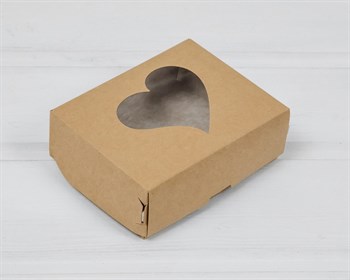 Подарочная коробка «Сердца» для выпечки и пирожных, 10х8х3,5 см, крафт - фото 13911