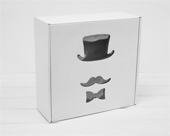 Коробка подарочная с окошком «Джентльмен», 25х25х10 см, белая - фото 13952
