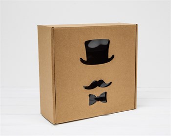 Коробка подарочная с окошком «Джентльмен», 25х25х10 см, крафт - фото 13958