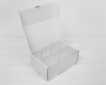Коробка для посылок с ячейками, 23х15х9 см, из плотного картона, белая - фото 14011