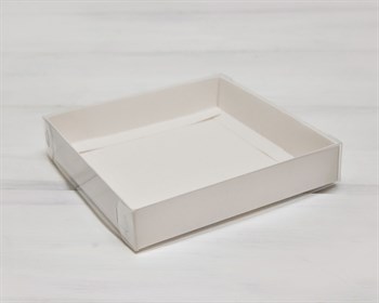 УЦЕНКА Коробка с прозрачной крышкой Классика, 16х16х3 см, белая - фото 14032
