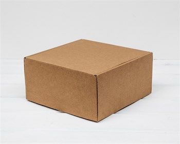 Коробка для посылок, 22х22х10 см, из плотного картона, крафт - фото 14297