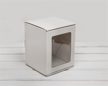 УЦЕНКА Коробка с окошком, 14х14х17 см, из плотного картона, белая - фото 14414