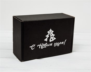 Подарочная коробка «Новогодние пожелания», 21х15х9 см, чёрная - фото 14649