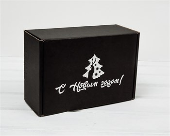 УЦЕНКА Подарочная коробка «Новогодние пожелания», 21х15х9 см, чёрная - фото 14843