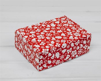 Подарочная плотная коробка «Новогодний узор», 20х15х7 см - фото 14866