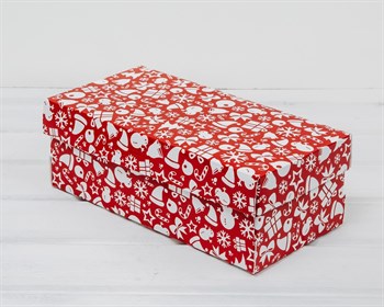 Подарочная плотная коробка «Новогодний узор», 26х13х9 см, крышка-дно - фото 14869