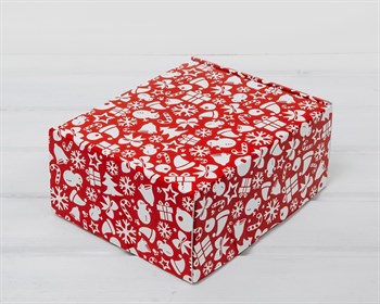 Подарочная плотная коробка «Новогодний узор», 19х16х8,5 см - фото 14882