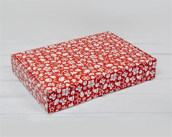 Подарочная плотная коробка «Новогодний узор», 37х25х6,5 см - фото 14885