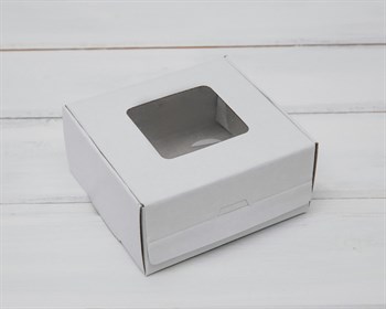 Коробка для выпечки и пирожных, 10,5х10х5 см, с прозрачным окошком, белая - фото 5855