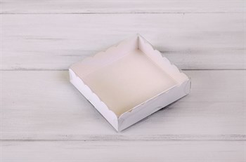 Коробка с прозрачной крышкой Ажурная, 12х12х3 см, белая - фото 5885