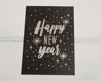 Открытка «Happy New Year», чёрная, 10х15 см, 1 шт. - фото 9622