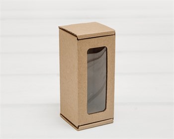Коробка с окошком, 12х5,5х5,5 см, из плотного картона, крафт - фото 9716