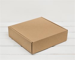 Коробка для посылок, 25х25х7 см, из плотного картона, крафт