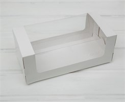 УЦЕНКА Коробка для выпечки, 25х12х10 см, с круговым окном, белая