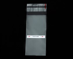Пакет с клейкой лентой 5х10 см, прозрачный, с рисунком hand made , 100 шт.