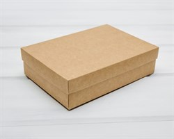 Коробка из мелованного картона, 20х14,5х5 см, крышка-дно, крафт