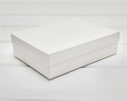 Коробка из мелованного картона, 20х14,5х5  см, крышка-дно, белая